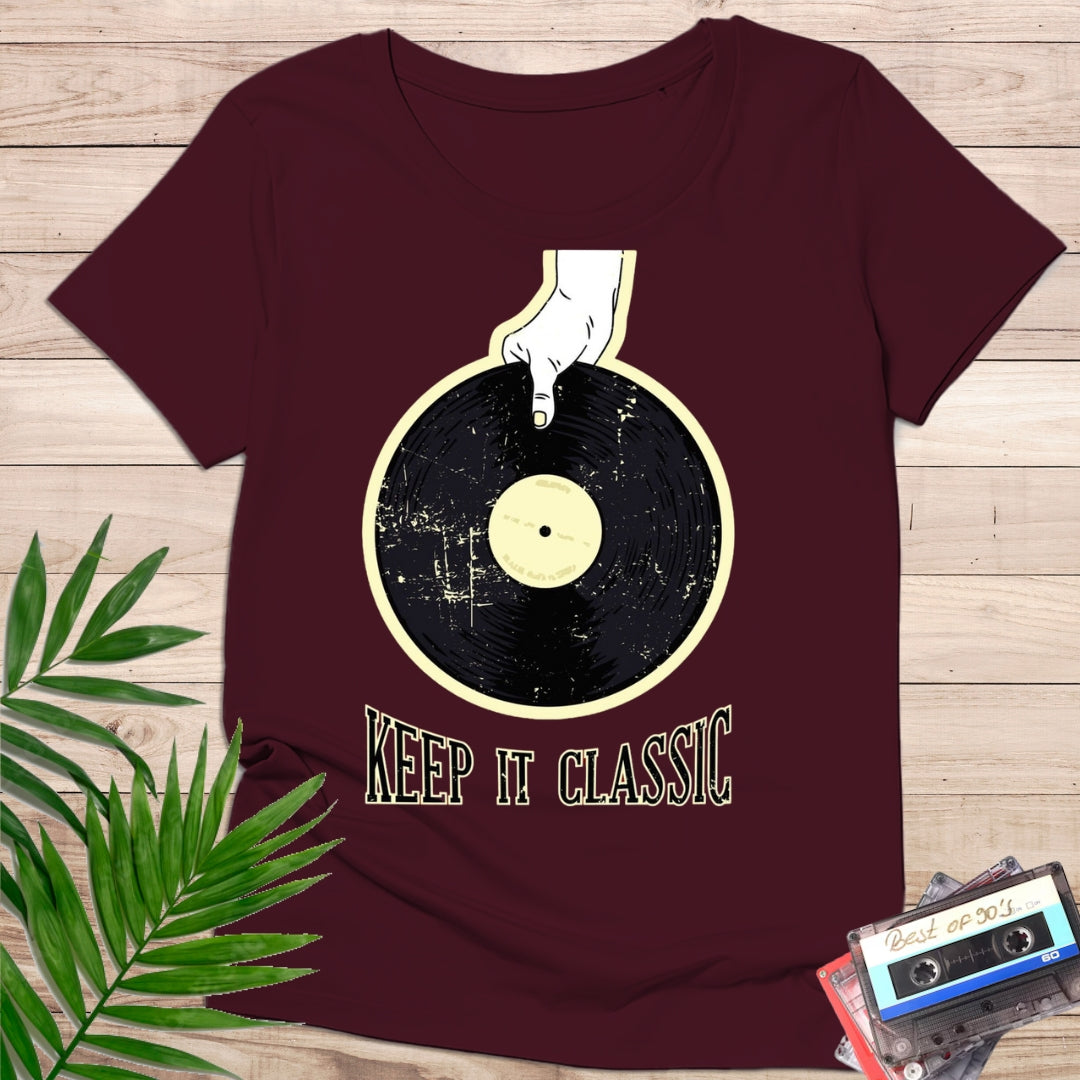 Camiseta "Keep It Classic" – Diseño Retro Vinilo 70s | KolorTees