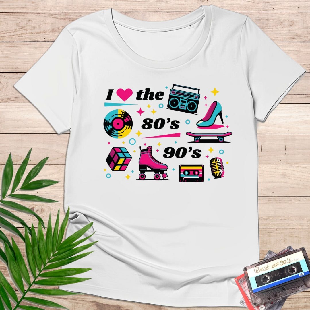 Camiseta "I Love the 90s 80s" – Diseño Retro Vintage | KolorTees