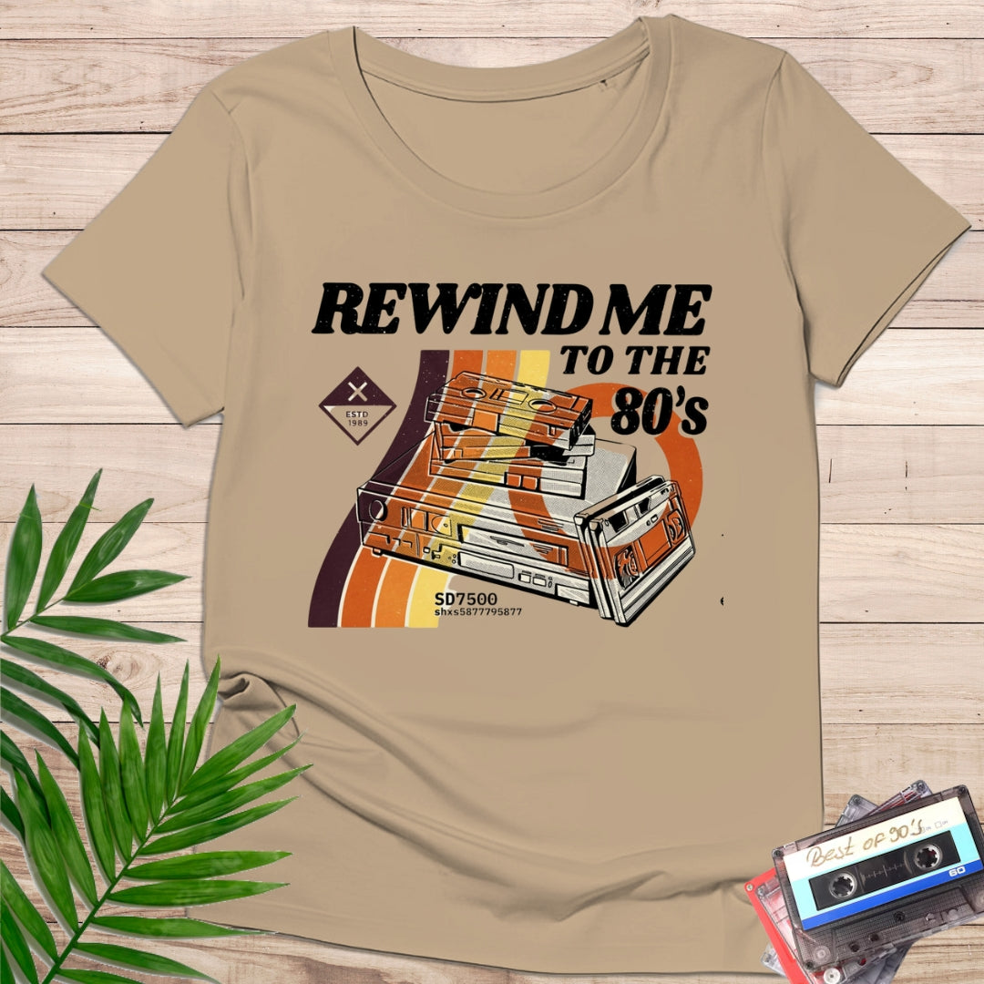 Camiseta "Rewind Me to the 80s" – Diseño Retro VHS | KolorTees