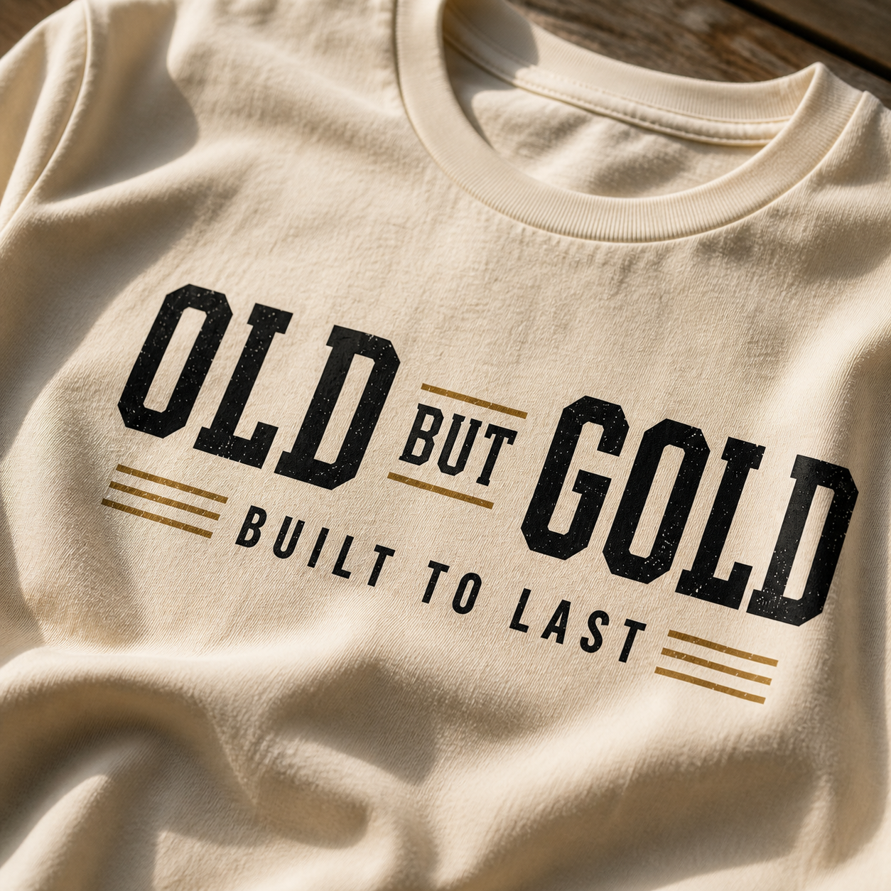 Camiseta Old But Gold – Built To Last - Diseño vintage