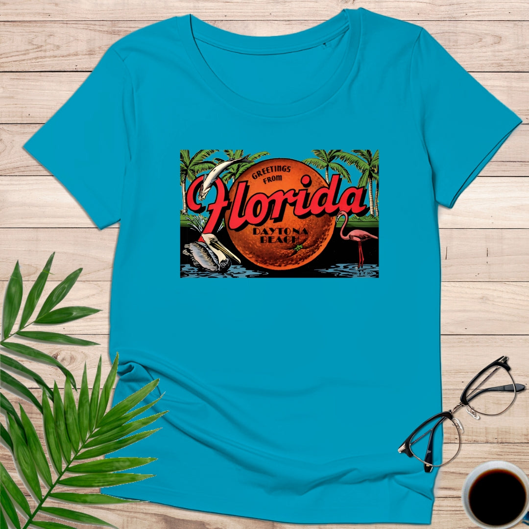 Camiseta “Greetings From Florida – Daytona Beach Retro”