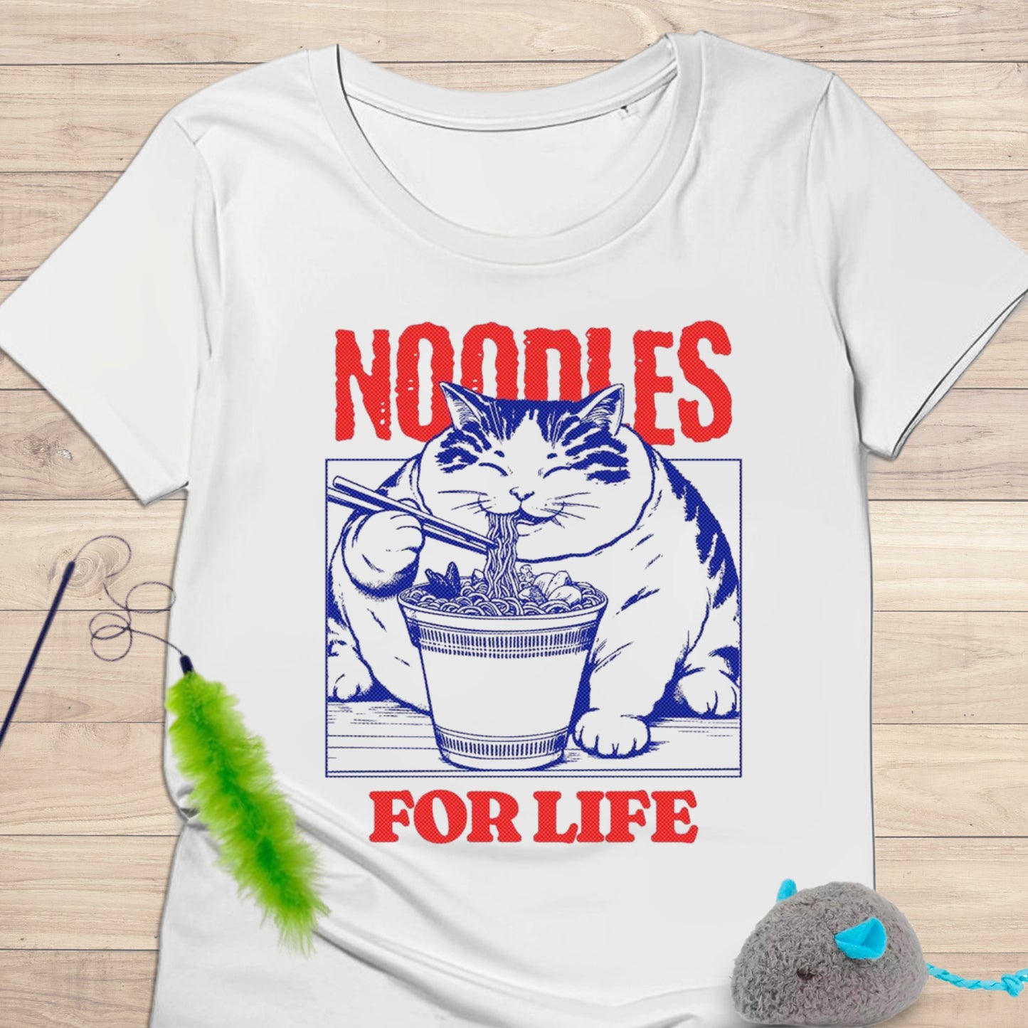 Camiseta “Noodles for Life” – Gato Ramen KolorTees