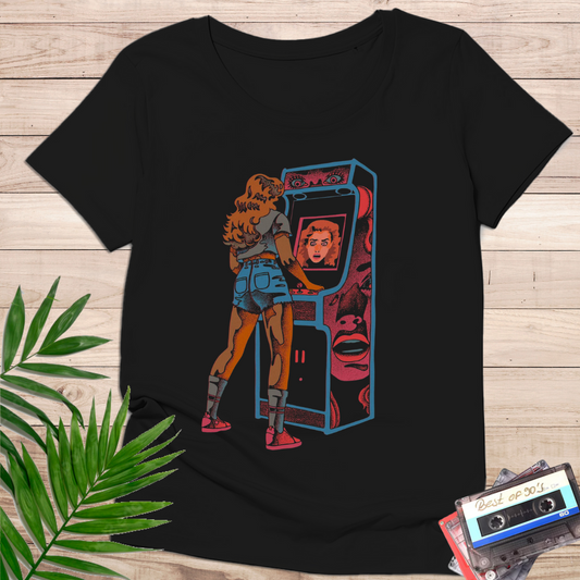 Camiseta "Girl Arcade Mirror" – Diseño Retro 80s - KolorTees