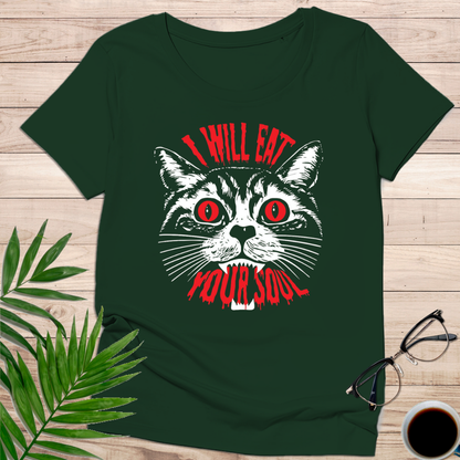 Camiseta "I Will Eat Your Soul" – Gato Demoníaco & Horror Pop - KolorTees