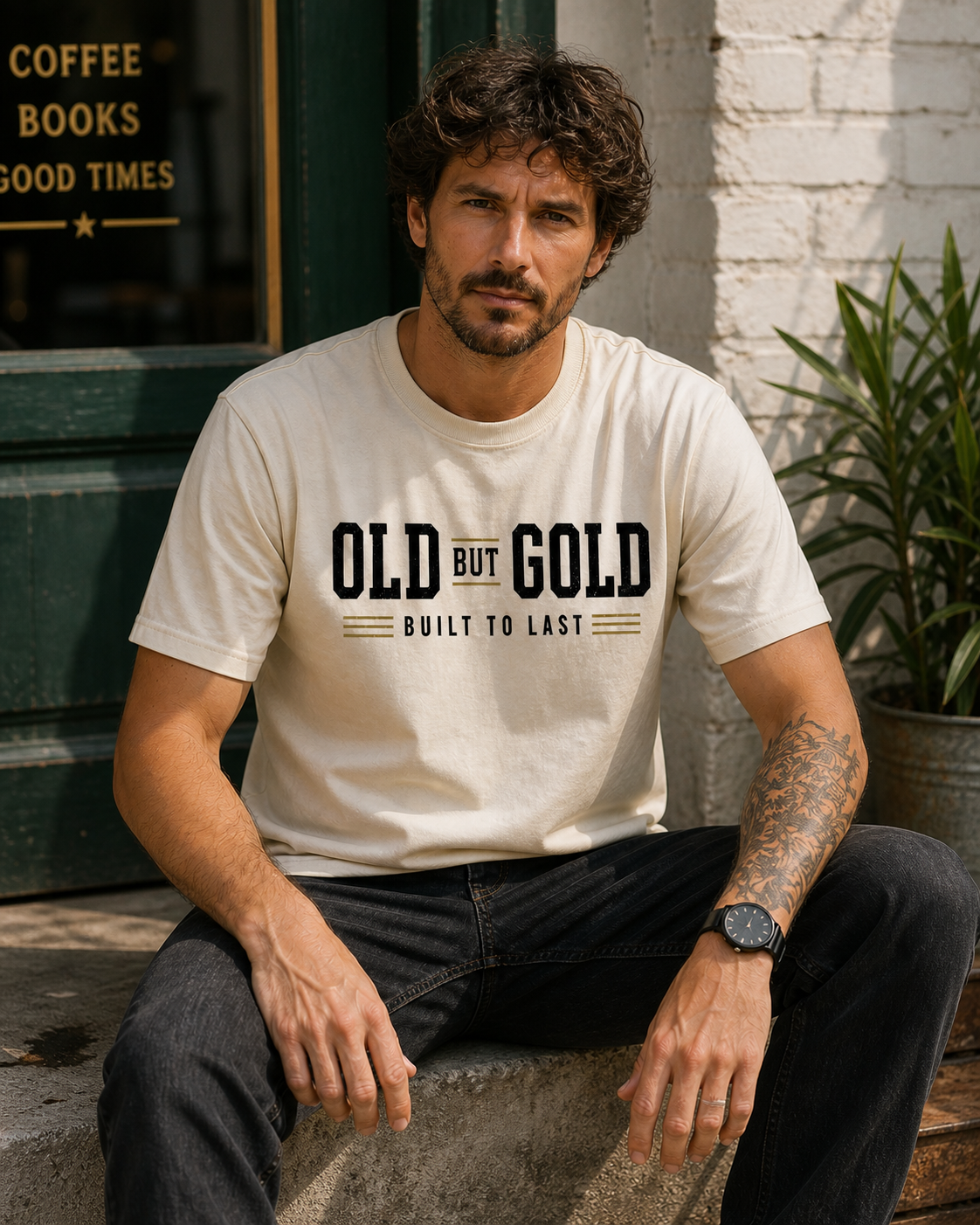 camiseta mensaje built to last estilo vintage