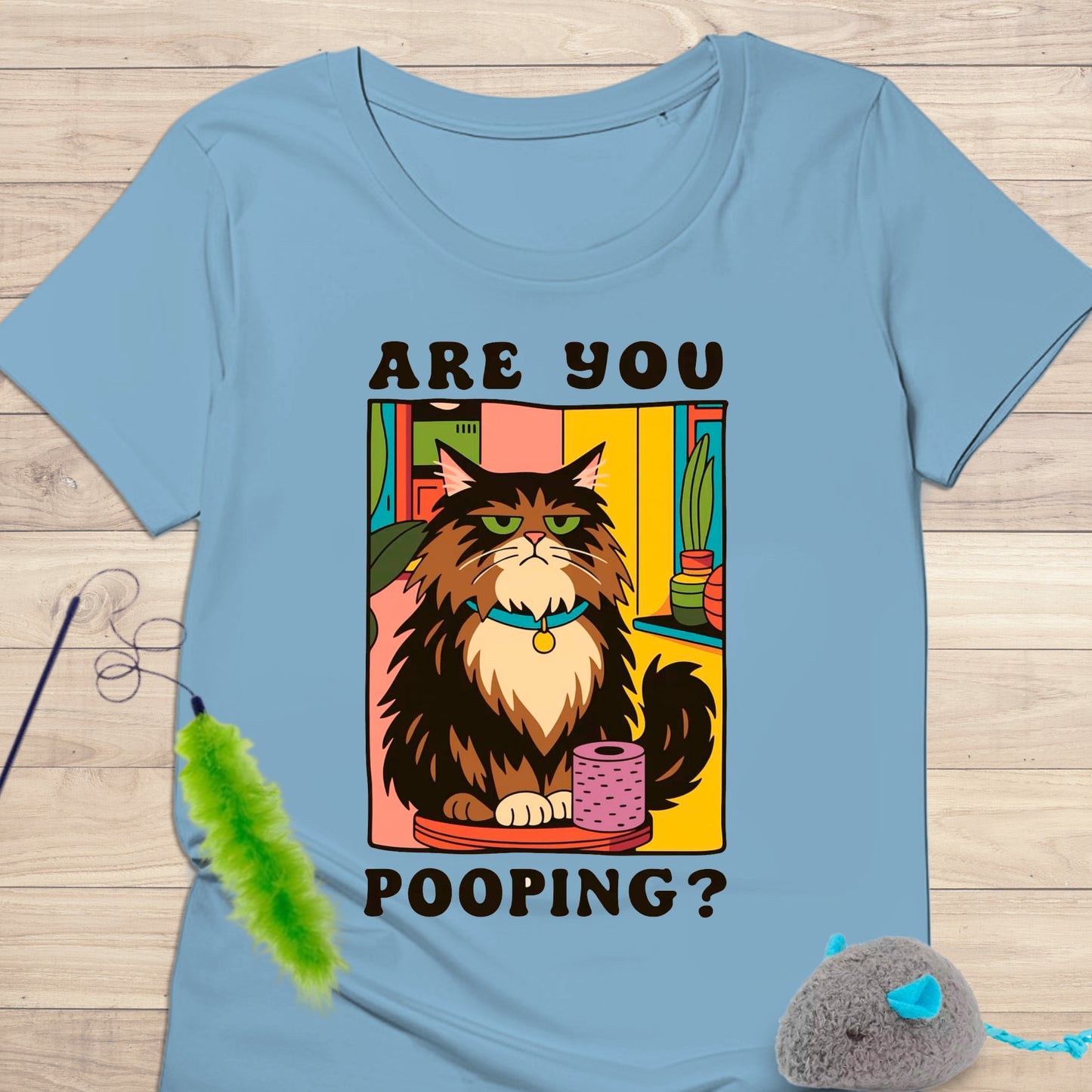 Camiseta “Are You Pooping?” – Diseño Gato Humor Retro - KolorTees