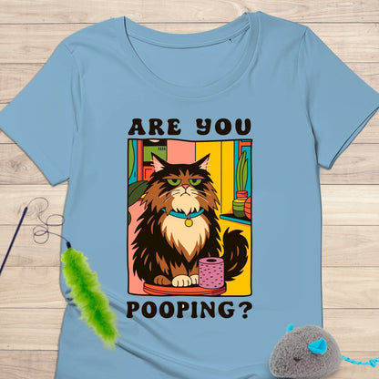 Camiseta “Are You Pooping?” – Diseño Gato Humor Retro - KolorTees