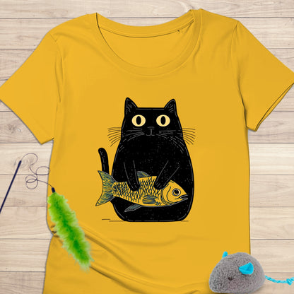 Camiseta Cat with Fish Kolortees