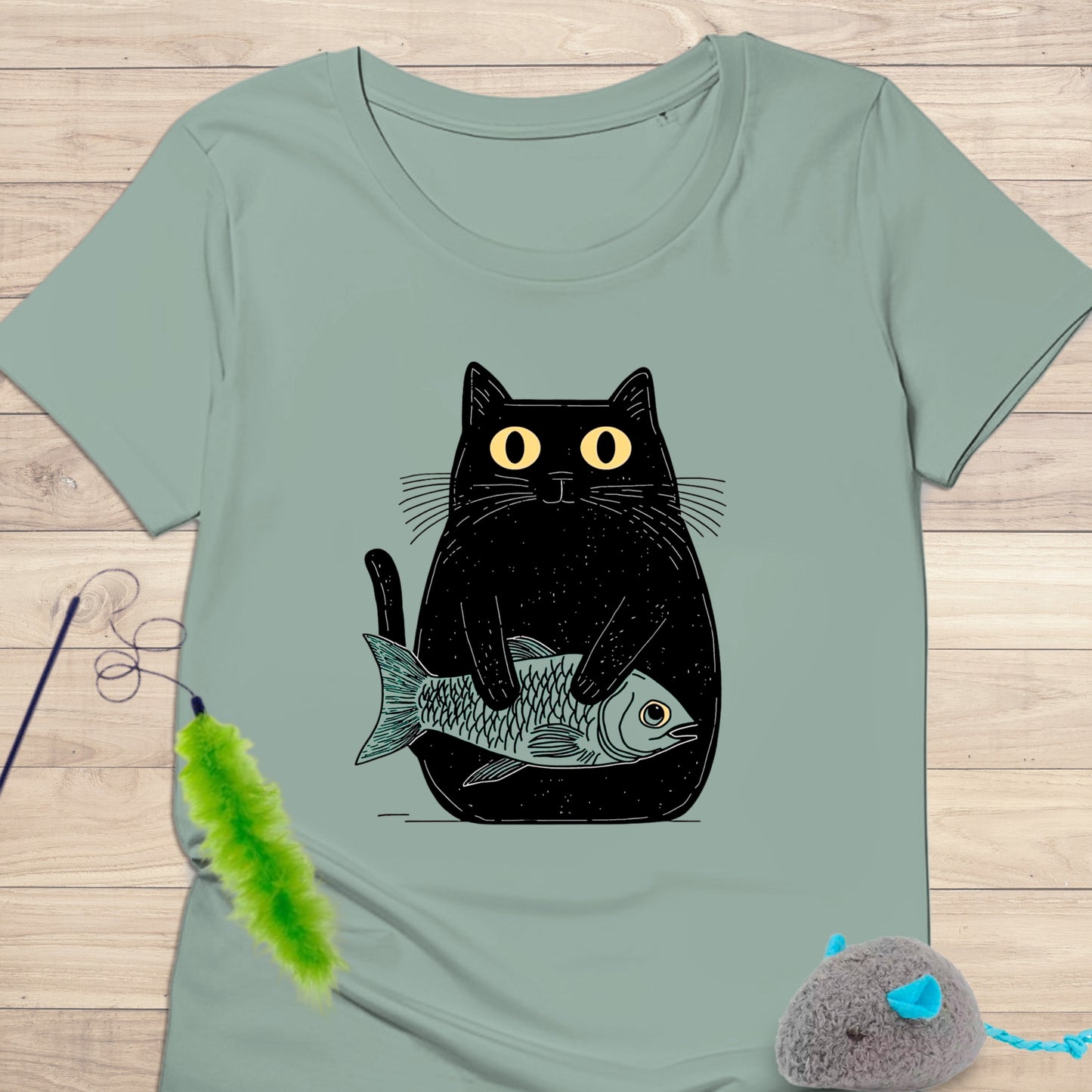 Camiseta Cat with Fish Kolortees