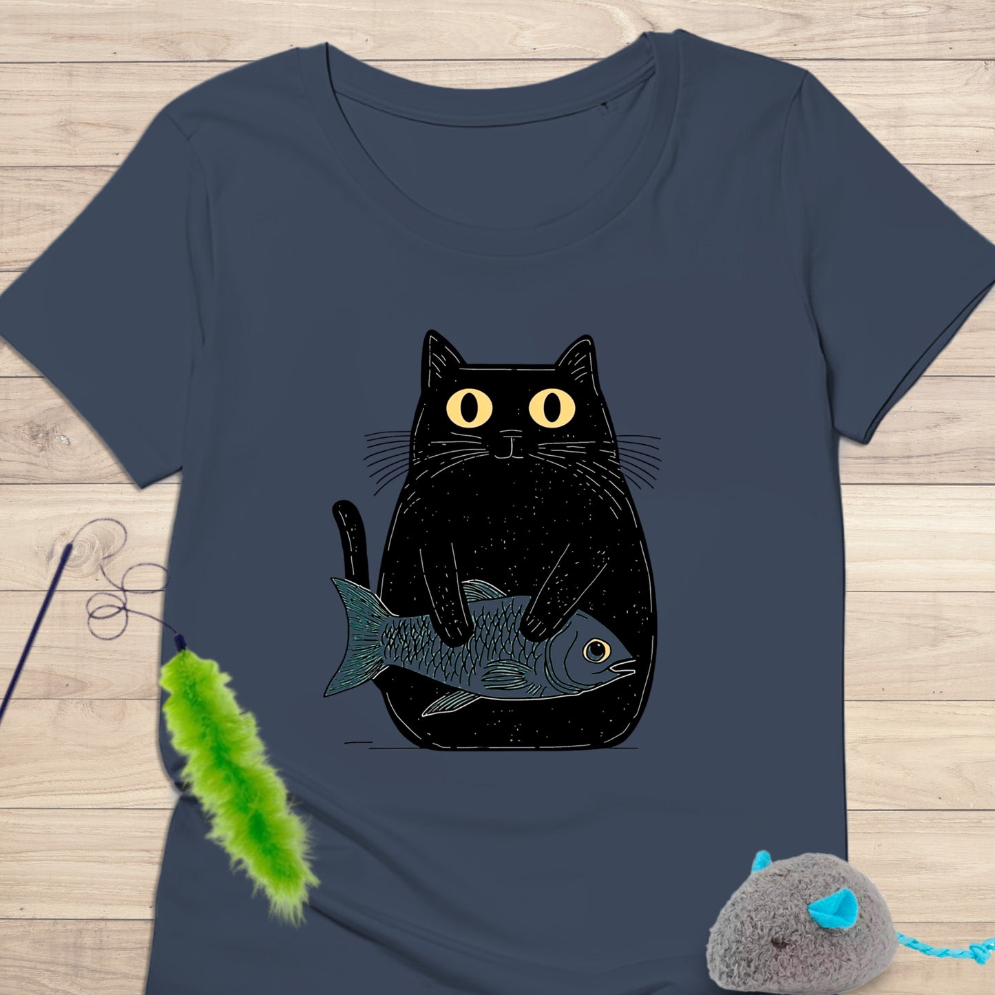 Camiseta Cat with Fish Kolortees