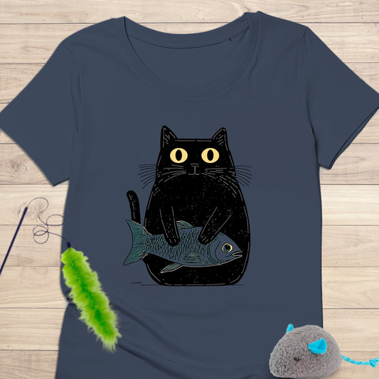 Camiseta Cat with Fish Kolortees