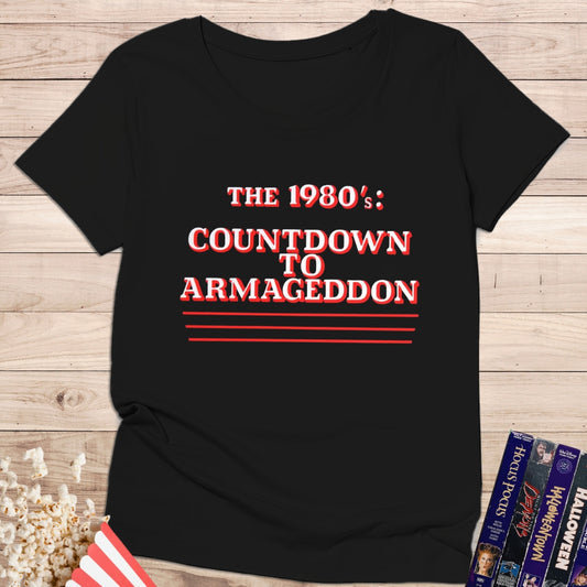 Camiseta “The 1980’s: Countdown to Armageddon” – Estética Retro VHS