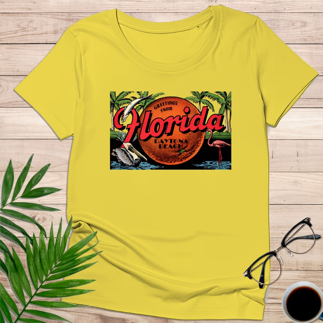 Camiseta “Greetings From Florida – Daytona Beach Retro”