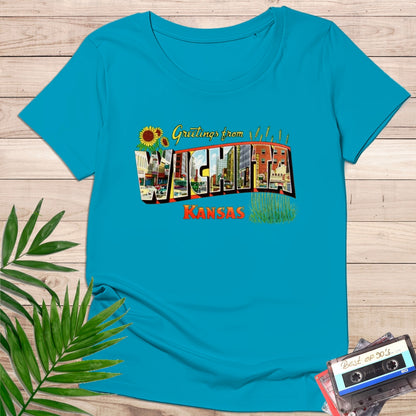 Camiseta "Greetings From Wichita Kansas" – Postal Americana Retro