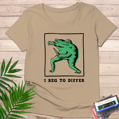 Camiseta "I Beg to Differ" – Rana Retro Humor Sarcástico - KolorTees