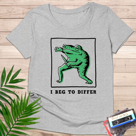 Camiseta "I Beg to Differ" – Rana Retro Humor Sarcástico - KolorTees
