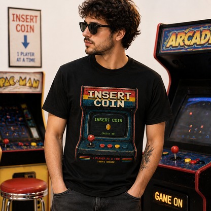 Insert Coin arcade t-shirt lifestyle retro gaming