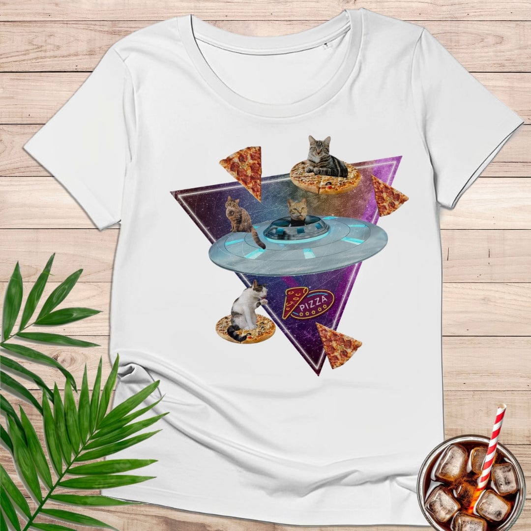 camiseta Camiseta Divertida de Comida Rápida Pizza UFO Vaporwave 🍔 | KolorTees