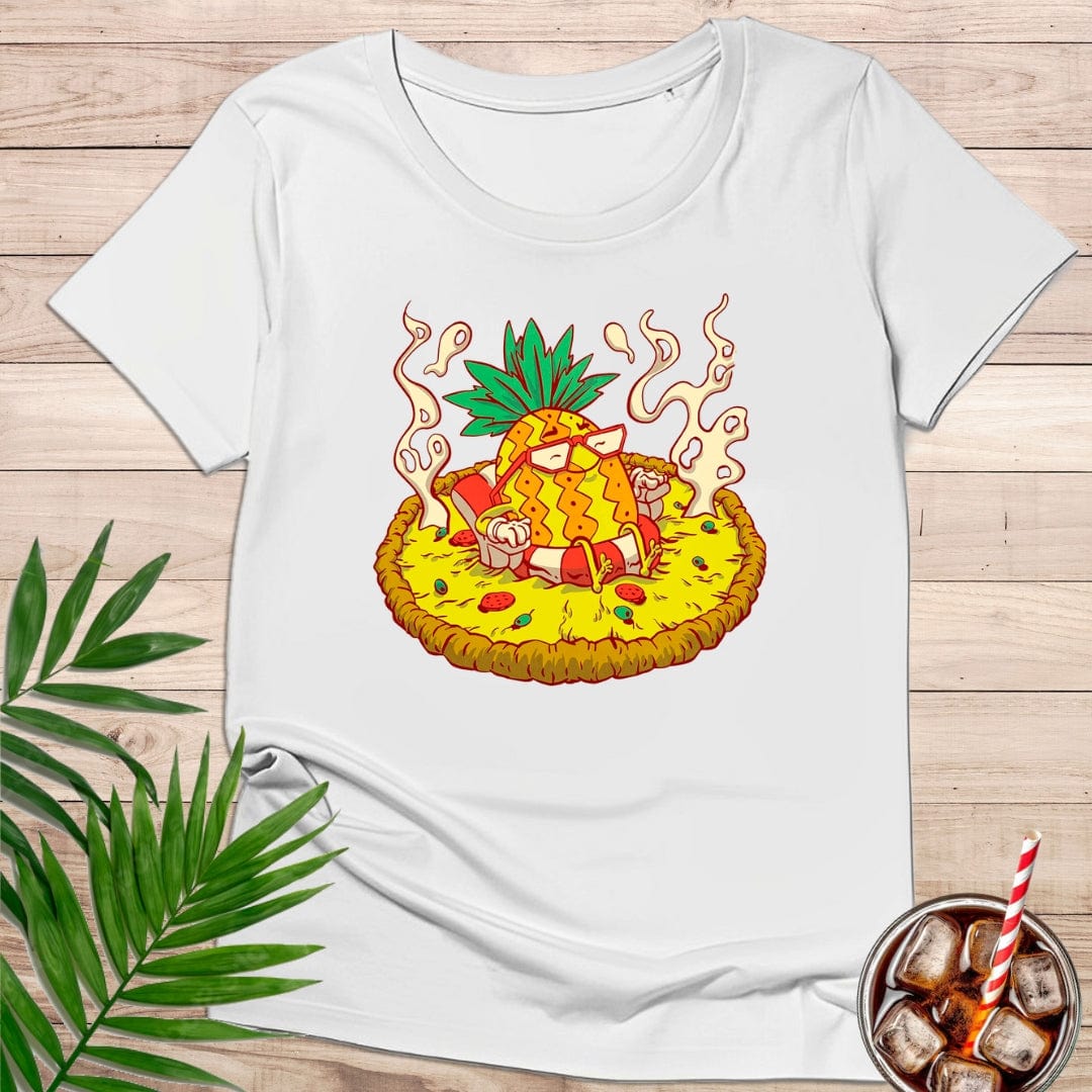 camiseta Camiseta Piña Relajada en Pizza – Diseño Divertido y Foodie | KolorTees