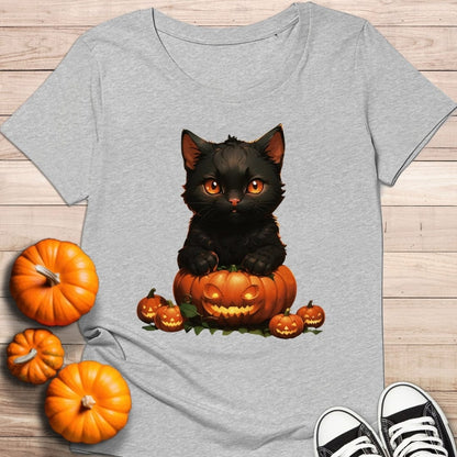 camiseta Camiseta de manga corta Gatito Halloween