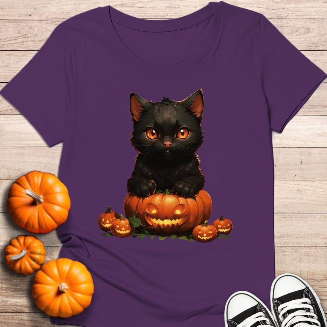 camiseta Camiseta de manga corta Gatito Halloween