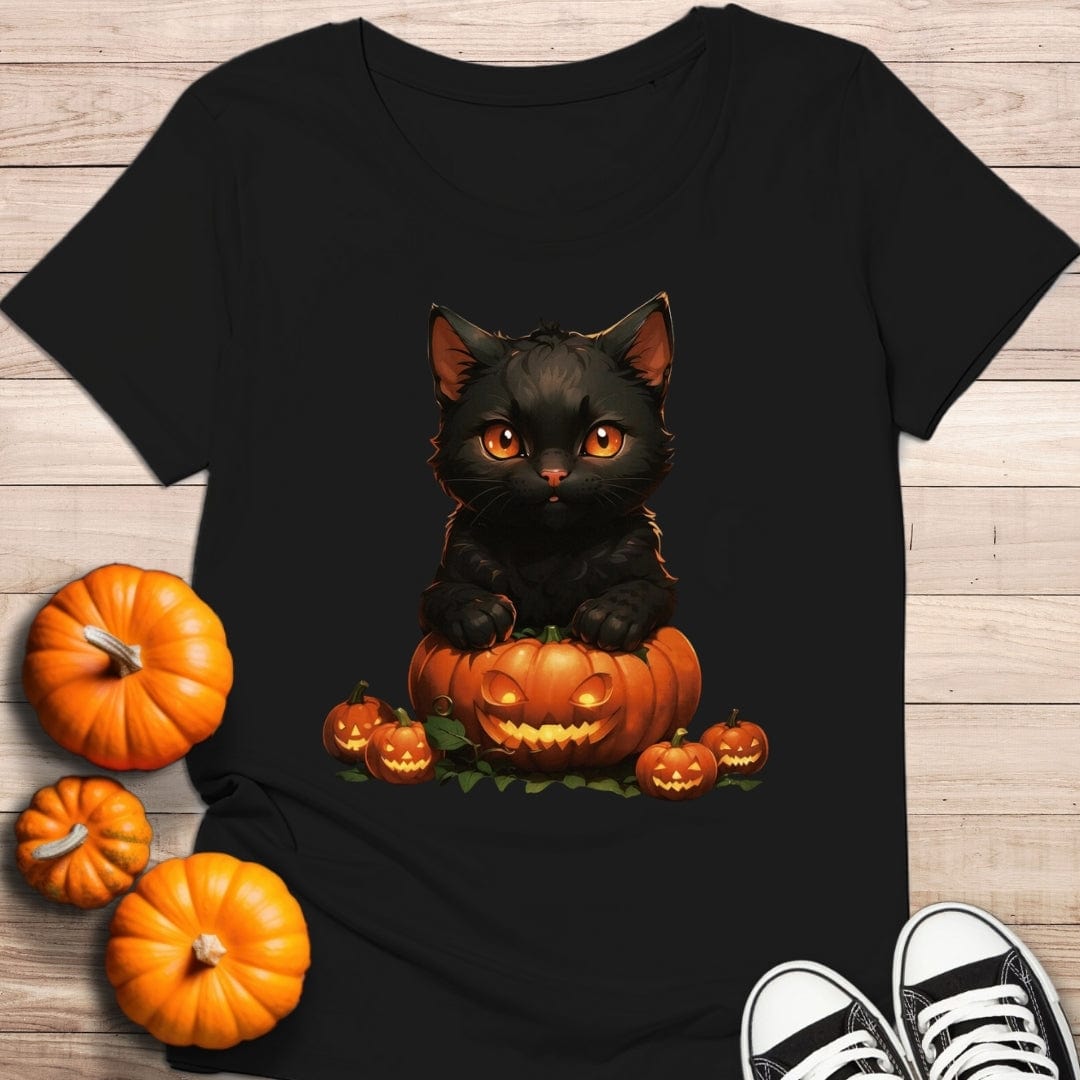 camiseta Camiseta de manga corta Gatito Halloween