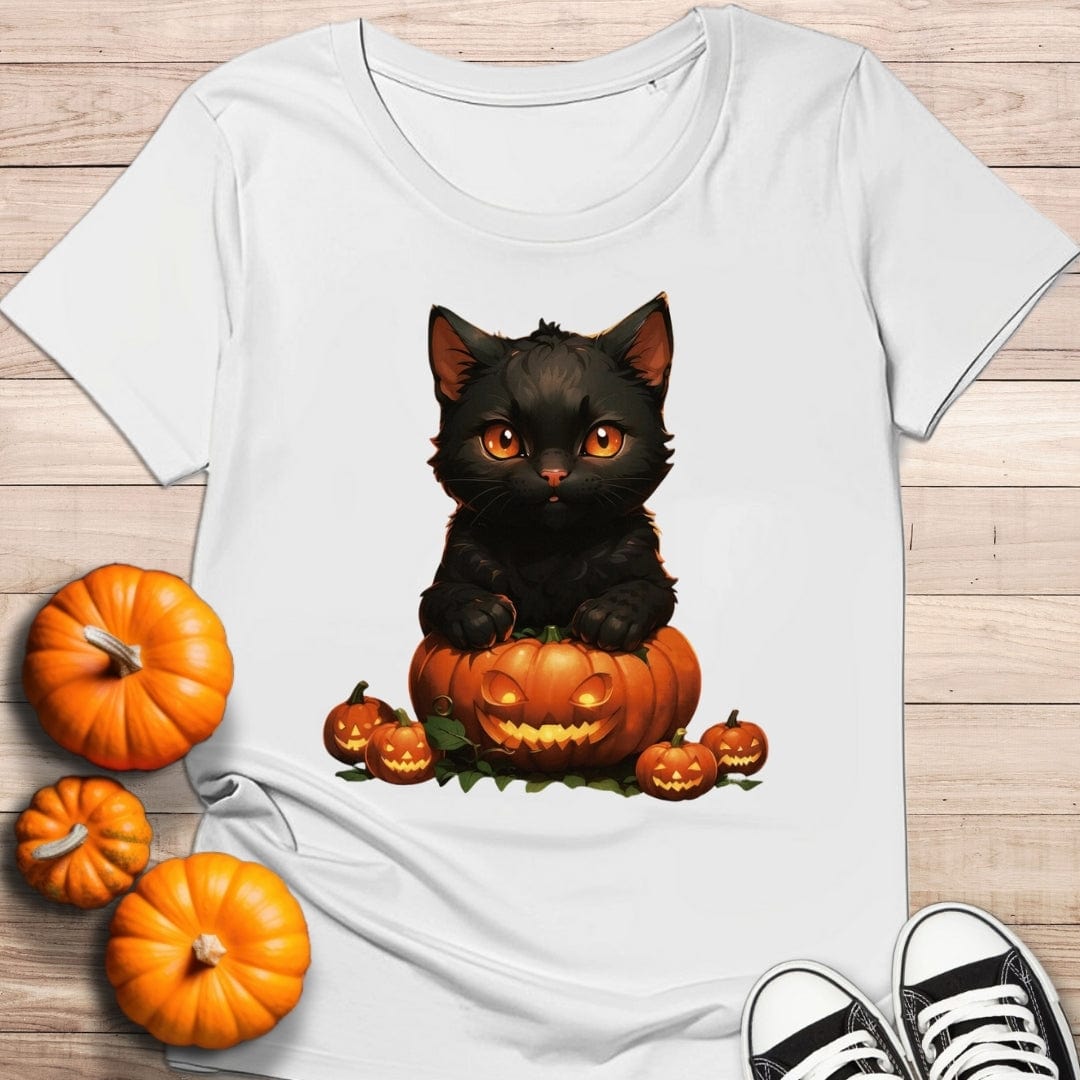 camiseta Camiseta de manga corta Gatito Halloween