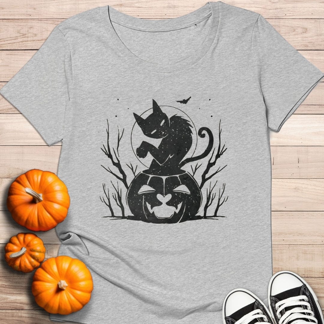 camiseta Camiseta de manga corta Gato negro Halloween