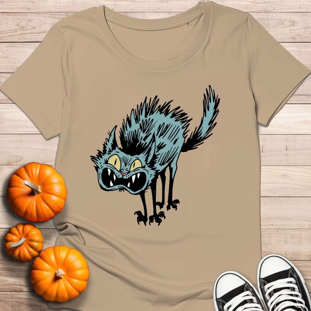 camiseta Camiseta de manga corta Gato Terrorífico