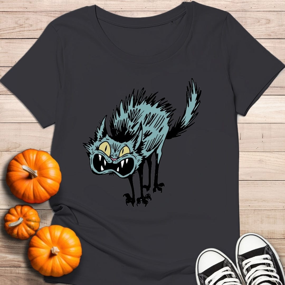 camiseta Camiseta de manga corta Gato Terrorífico