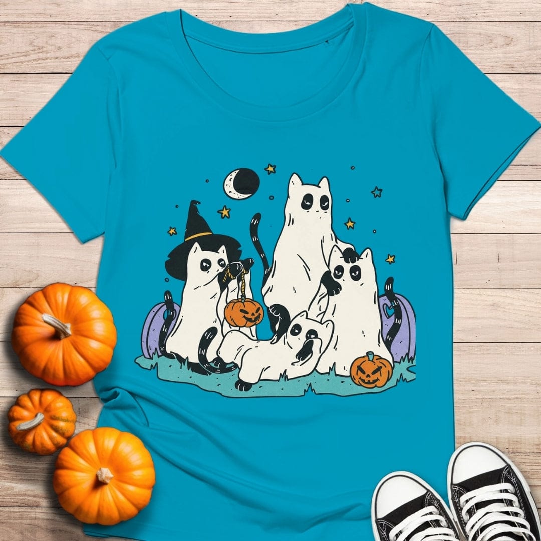 camiseta Camiseta de manga corta Gatos Fantasmas