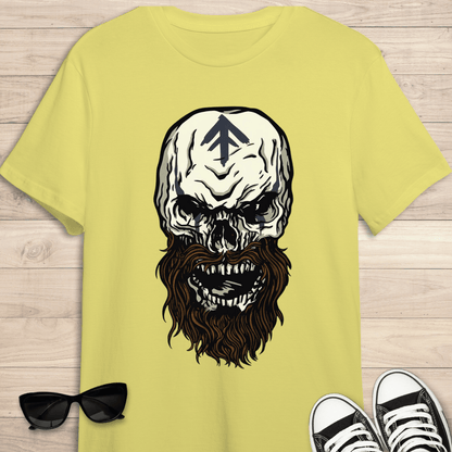 Camiseta de manga corta Calavera vikinga barbuda