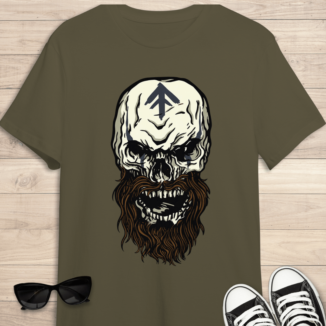 Camiseta de manga corta Calavera vikinga barbuda