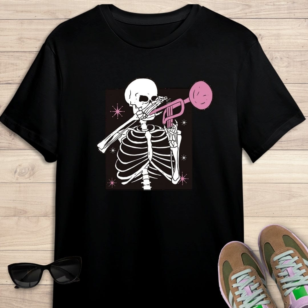 Camiseta de manga corta Esqueleto trompetero