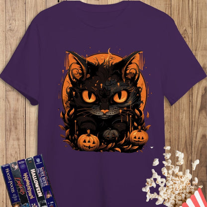 Camiseta de manga corta Gato Halloween