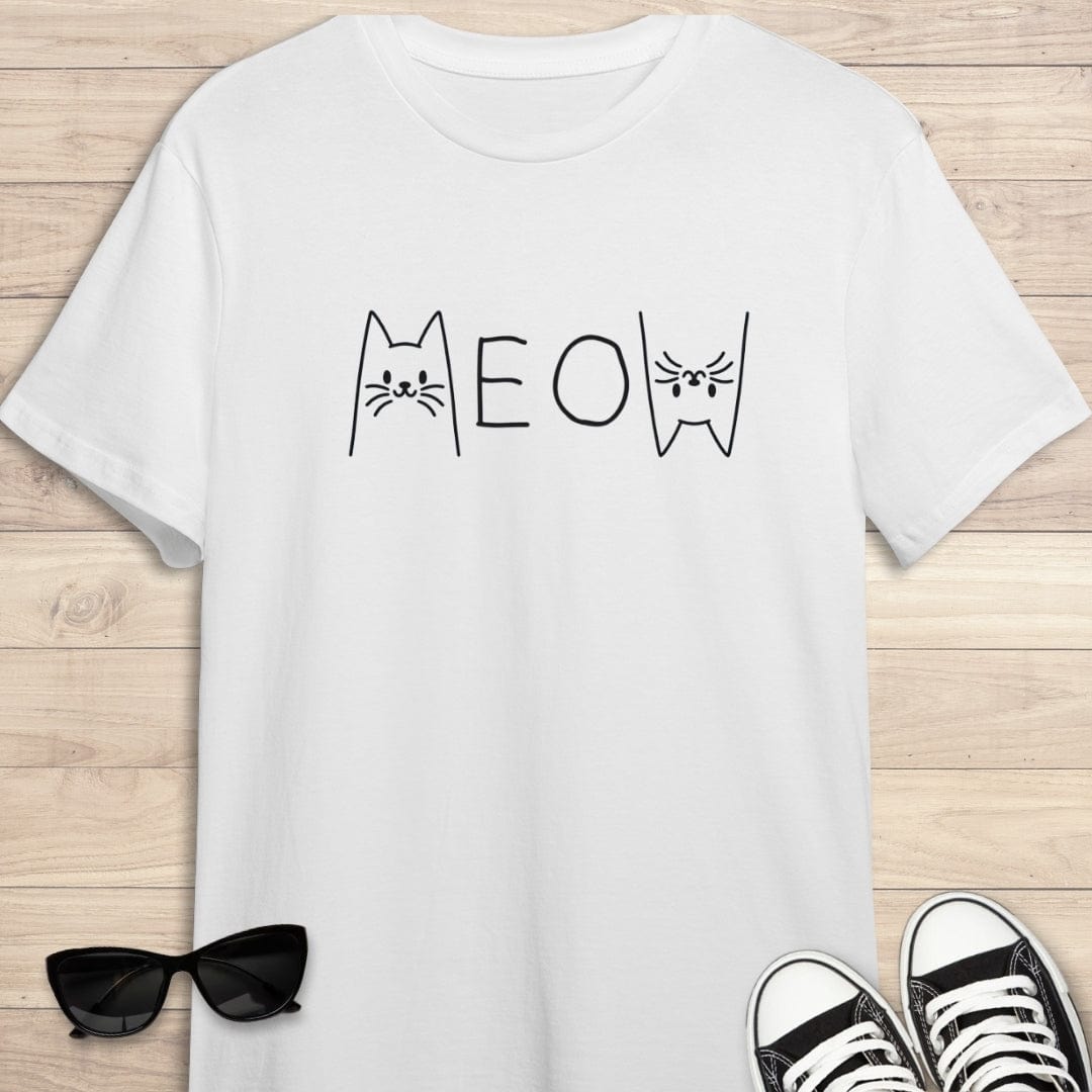 Camiseta de manga corta Gato Meow