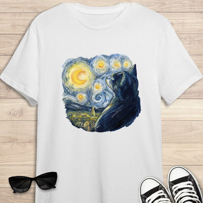 Camiseta de manga corta Gato Van Gogh