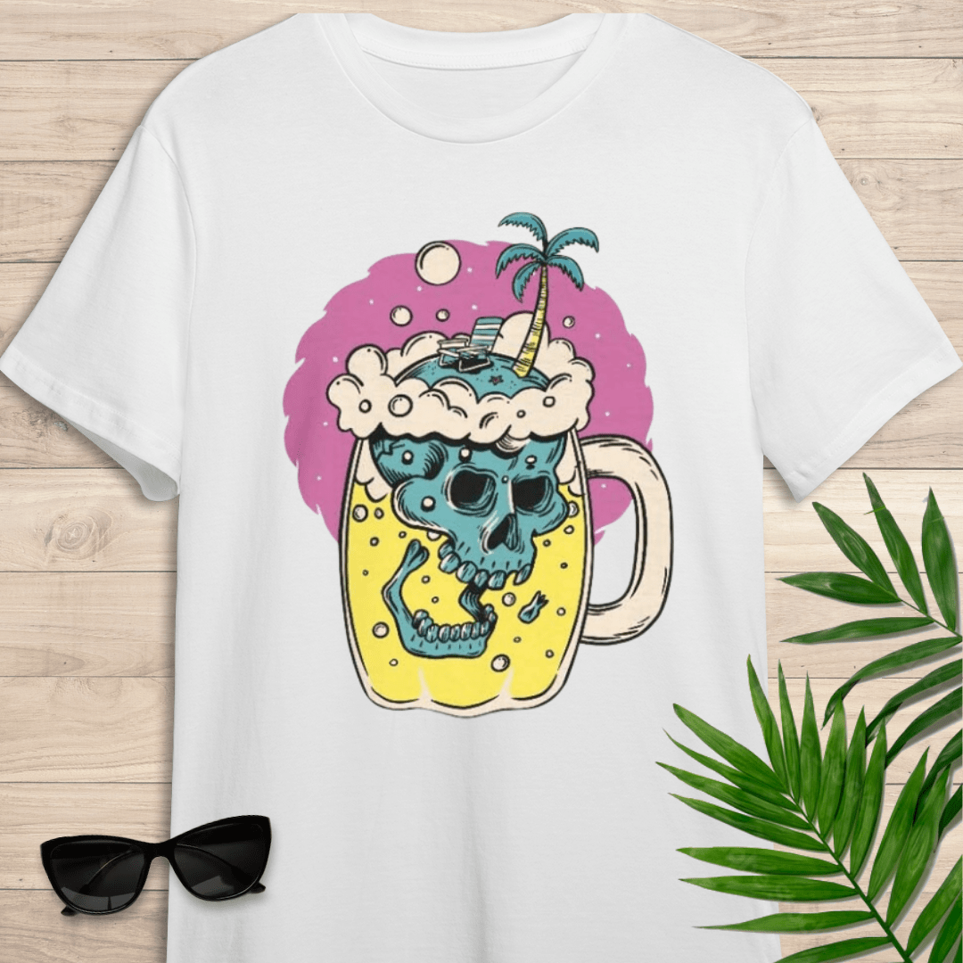 Camiseta de manga corta la Muerte con la Cerveza