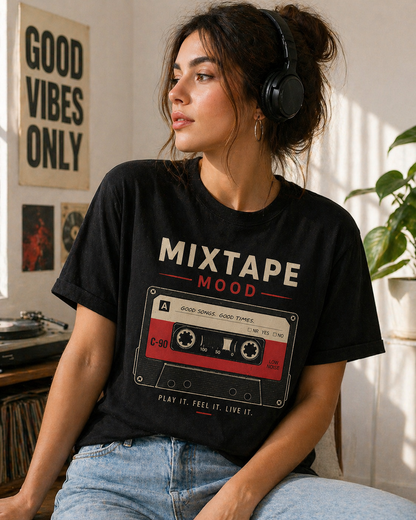Mixtape Mood retro t-shirt women lifestyle