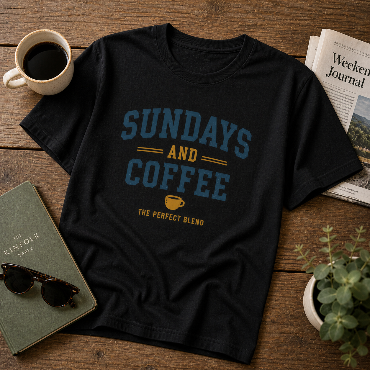 camisetas sundays coffee color negro 