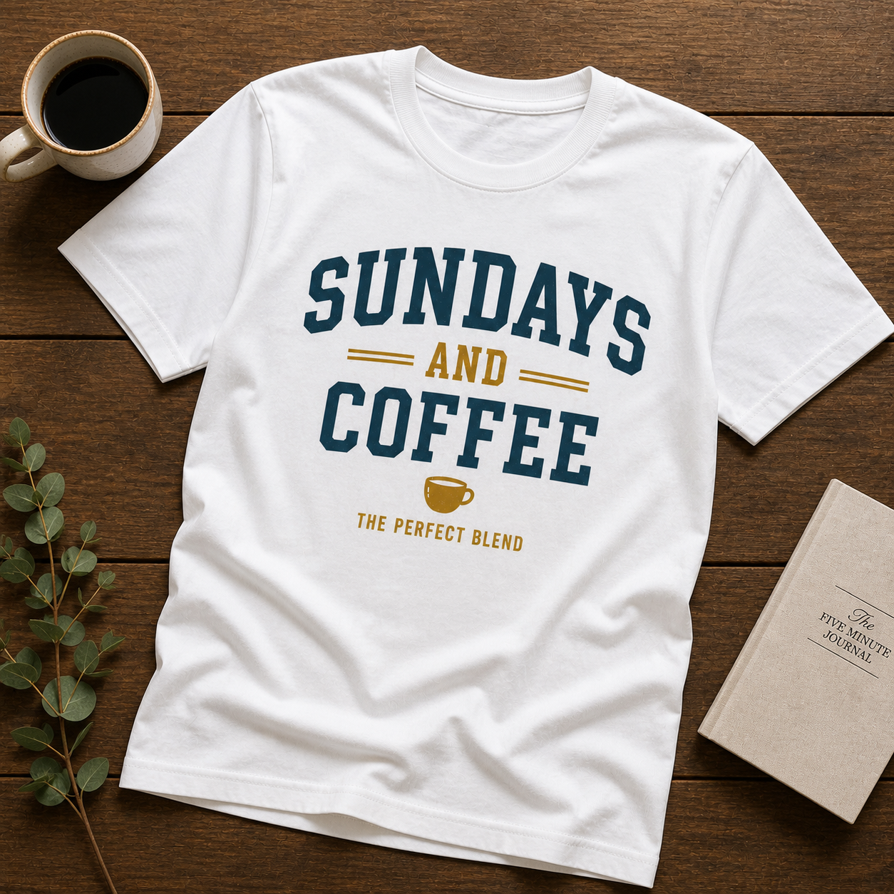 camisetas sundays coffee  blanco 